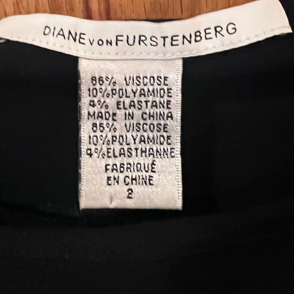 Diane‎ von Furstenberg Short Sleeve Round Neck Stretch Sheath Dress Black Size 2 - Picture 8 of 12